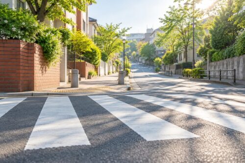 駅へ向かう朝の道