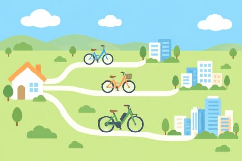 距離ごとの自転車通勤の目安